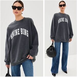 Anine Bing Tyler Cotton Logo Sweatshirt